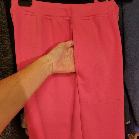 COLDWATER CREEK ♡ NEW Pink Thick Cotton Blend Pull String Side Pocket Capris S/M - Picture 8 of 11